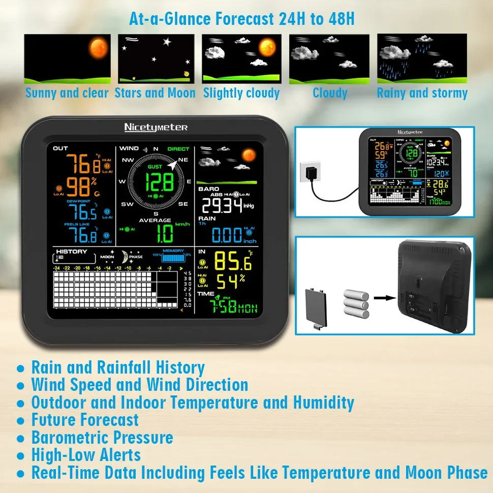 Estación meteorológica inalámb - Weather Station Indoor reseña y precio
