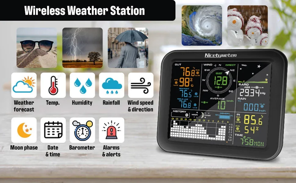 Estación meteorológica inalámb - Weather Station Indoor reseña y precio